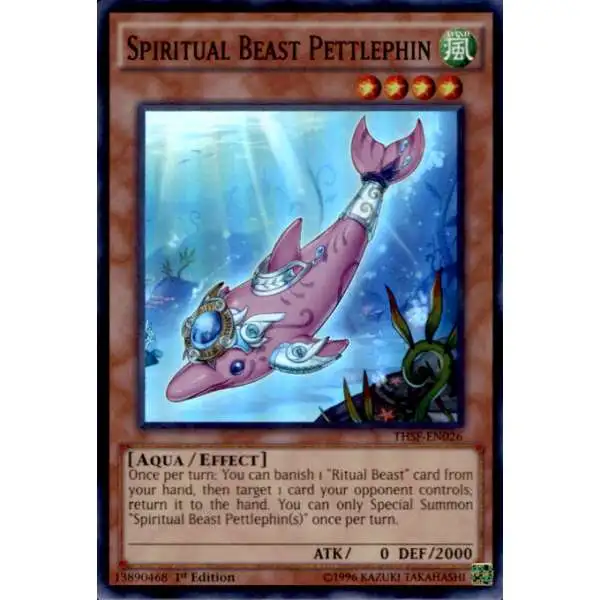 YuGiOh The Secret Forces Super Rare Spiritual Beast Pettlephin THSF-EN026
