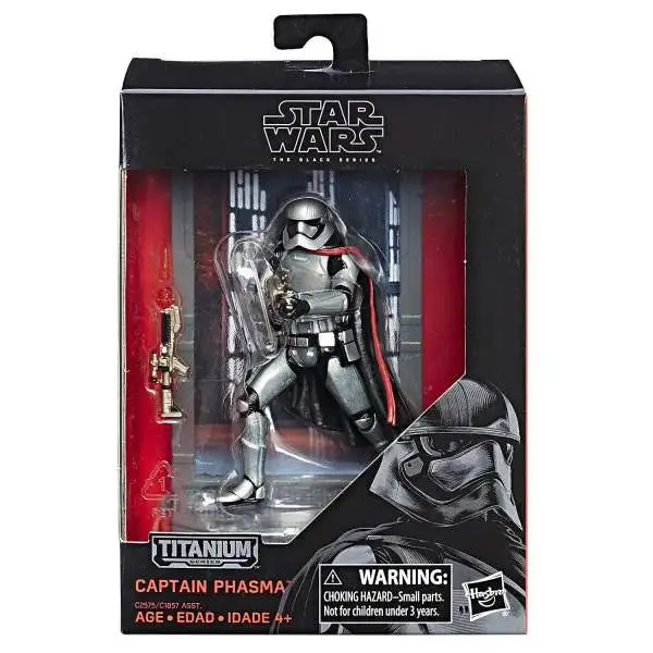 Disney Star Wars The Force Awakens 40th Anniversary Black Titanium Series 2 Captain Phasma Die Cast Action Figure