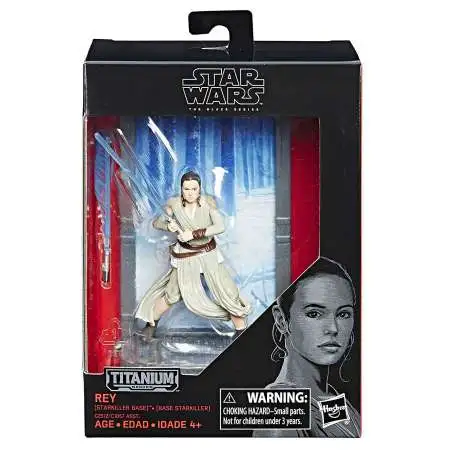 Disney Star Wars The Force Awakens 40th Anniversary Black Titanium Series 2 Rey Die Cast Action Figure [Starkiller Base]