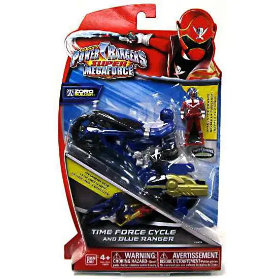 Power Rangers Super Megaforce Zord Builder Time Force Cycle & Blue Ranger Action Figure
