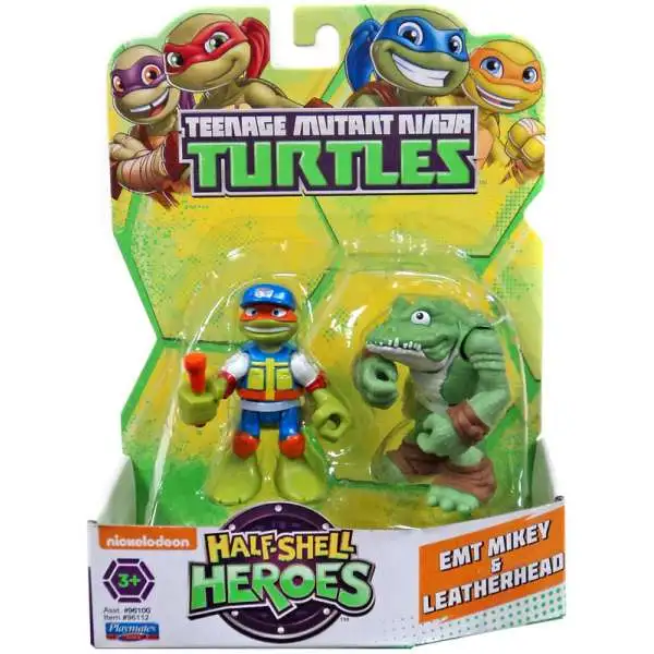 Teenage Mutant Ninja Turtles TMNT Half Shell Heroes EMT Mikey & Leatherhead Action Figure