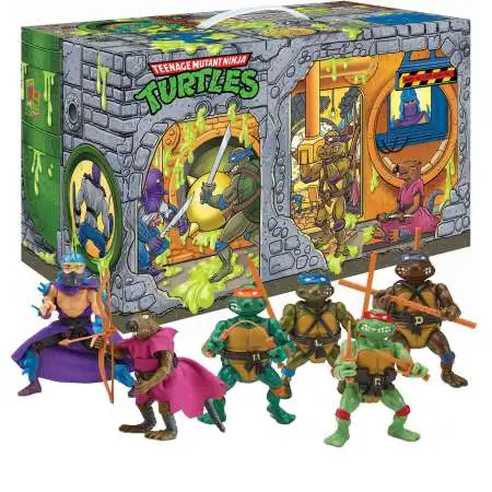 Teenage Mutant Ninja Turtles TMNT 1987 Retro Rotocast Sewer Lair Exclusive Action Figure 6-Pack [Leonardo, Donatello, Michelangelo, Raphael, Shredder & Splinter]