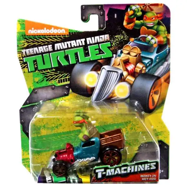 Teenage Mutant Ninja Turtles Nickelodeon T-Machines Mikey in Hot Rod Diecast Car