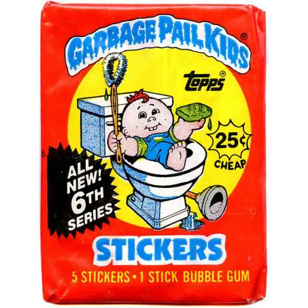 Garbage Pail Kids Topps All New 6th Series Trading Card Sticker Pack [5 Stickers]
