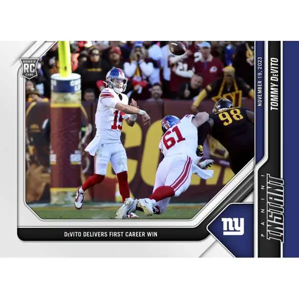 NFL New York Giants 2023 Panini Instant Football Tommy Devito #53 [Rookie, Delivers First Career Win]