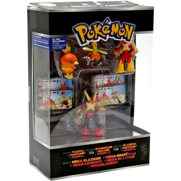 Pokemon XY Torchic, Combusken, Blaziken & Mega Blaziken Mini Figure Evolution 4-Pack
