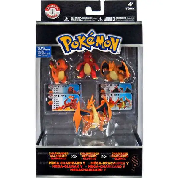 Pokemon XY Charmander, Charmeleon, Charizard & Mega Charizard Y Mini Figure Evolution 4-Pack [Boxed]