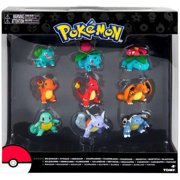 Pokemon Evolution Bulbasaur, Charmander & Squirtle Figure 9-Pack