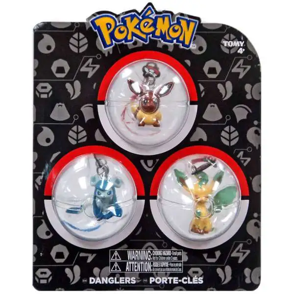 Pokemon Danglers Eevee, Glaceon, & Leafeon 3-Inch Dangler 3-Pack