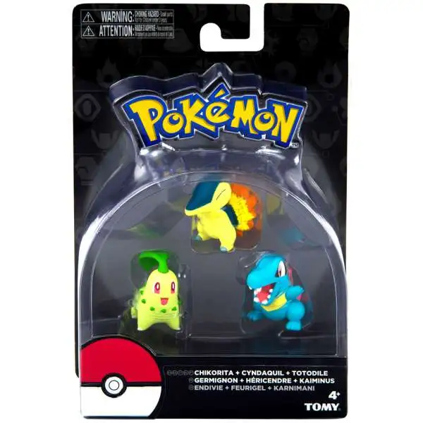 Pokemon Chikorita, Cindaquil & Totodile 3-Inch Mini Figure 3-Pack