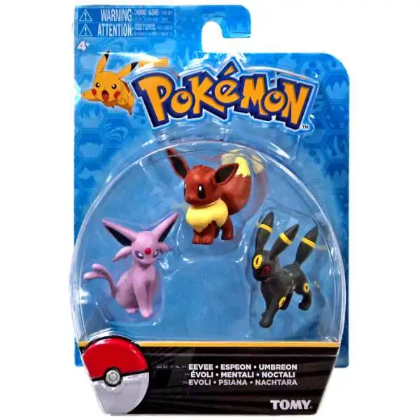 Pokemon Eevee, Espeon & Umbreon 2-Inch Mini Figure 3-Pack