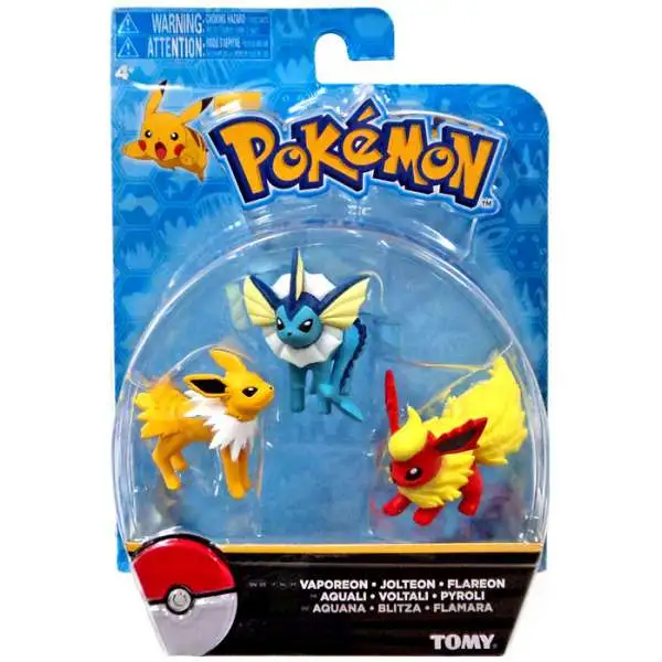 Pokemon Vaporeon, Jolteon & Flareon 2-Inch Mini Figure 3-Pack [Smaller Scale]