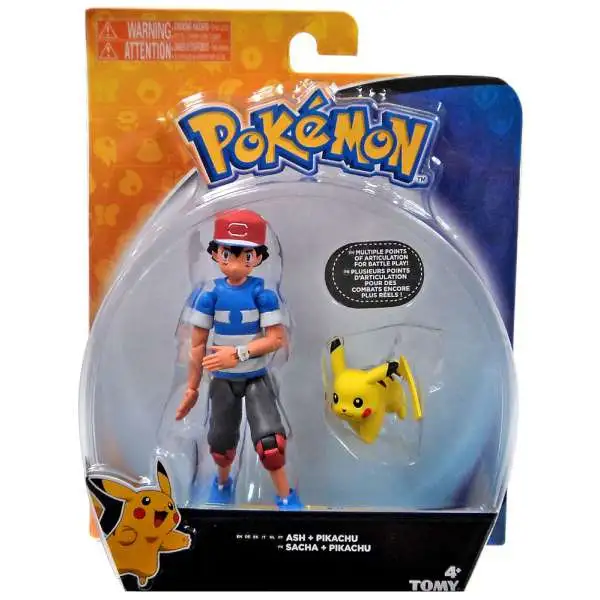 Pokemon Ash & Pikachu Action Figure [Striped Shirt]