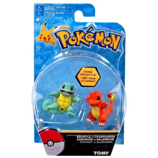 Pokemon Action Pose Squirtle & Charmander 2-Inch Mini Figure 2-Pack