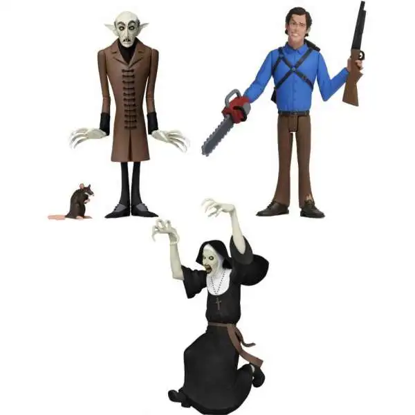 NECA Toony Terrors Series 3 Ash, The Nun & Count Orlok Set of 3 Action Figures