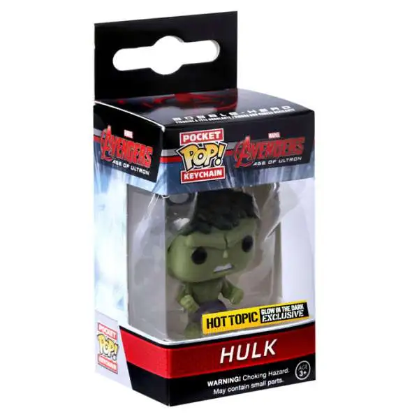 Funko Marvel Avengers Age of Ultron Pocket POP! Hulk Exclusive Keychain [Glow-in-the-Dark, Damaged Package]