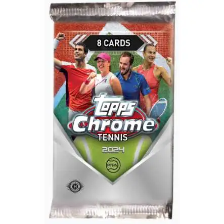 PTPA Topps 2024 Chrome Tennis Trading Card HOBBY Pack [8 Cards]