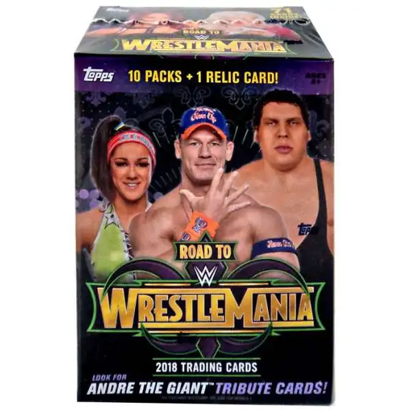 WWE Wrestling Topps 2018 Road to WrestleMania Trading Card BLASTER Box [10 Packs & 1 Relic Card]