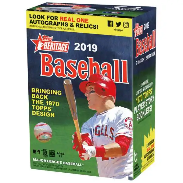 MLB Topps 2019 Heritage Baseball Trading Card BLASTER Box [8 Packs]
