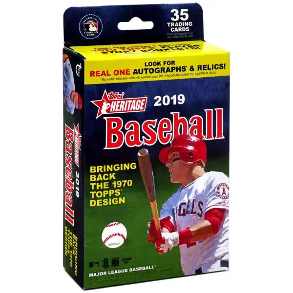 MLB Topps 2019 Heritage Baseball Trading Card HANGER Box [35 Cards]