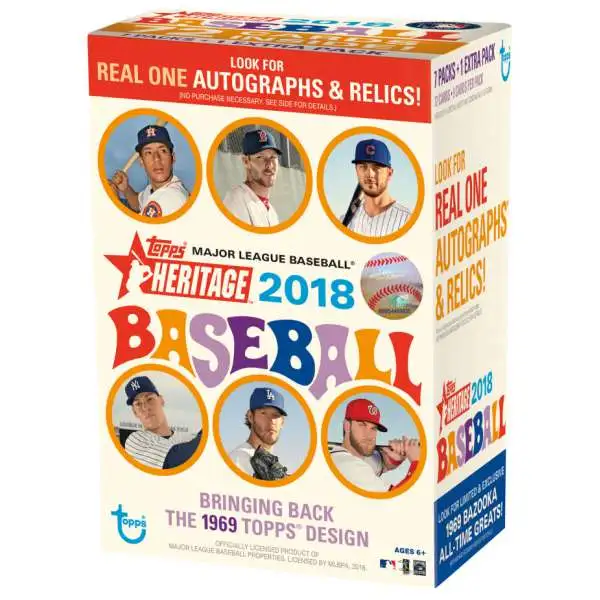 MLB Topps 2018 Heritage Baseball Trading Card BLASTER Box [8 Packs]