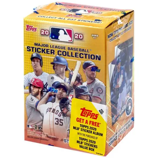 MLB Topps 2020 Baseball Sticker Collection VALUE Box [10 Packs]