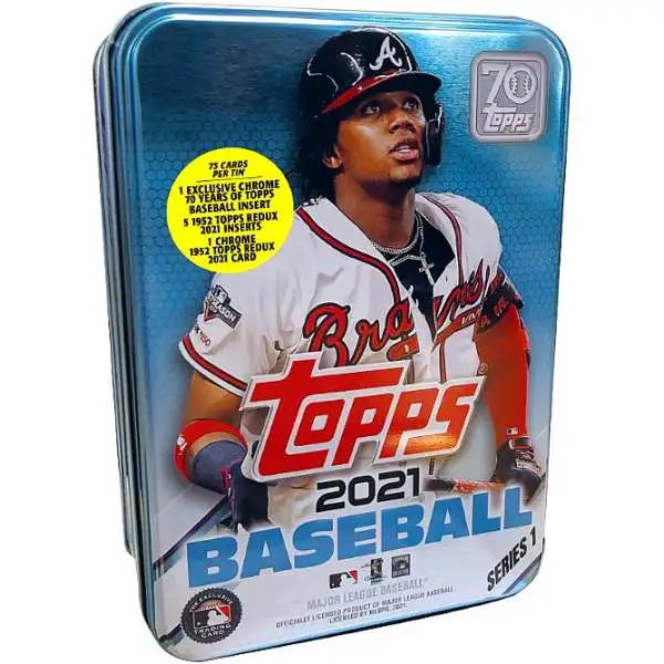 MLB Topps 2021 Series 1 Baseball Ronald Acuna Trading Card Tin Set [75 Cards]