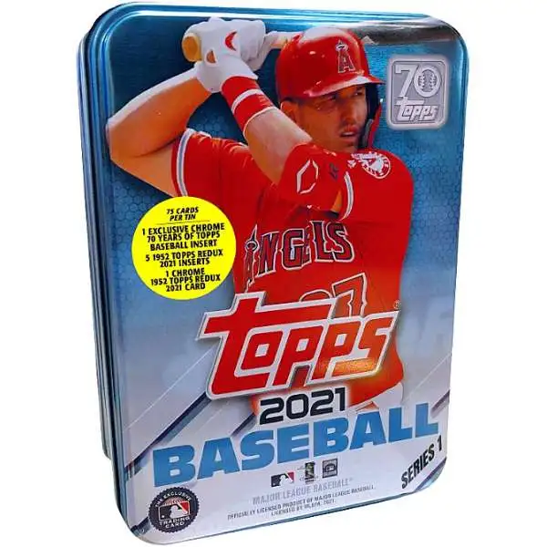 MLB Topps 2021 Series 1 Baseball Mike Trout Trading Card Tin Set [75 Cards]