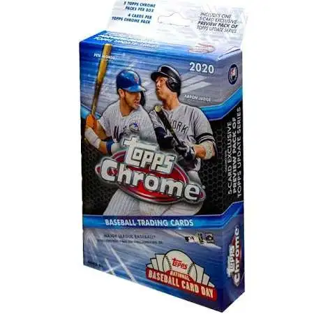 MLB Topps 2020 Chrome Baseball Trading Card HANGER Box [5 Packs + 1 Update Series Preview Pack]
