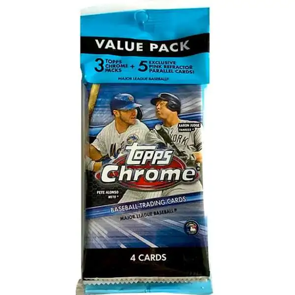 MLB Topps 2020 Chrome Baseball Trading Card VALUE Pack [3 Packs + 5 Refractor Parallel Cards]