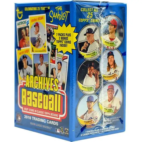 MLB Topps 2018 Archives Baseball Trading Card BLASTER Box [7 Packs + 2 Bonus Coins]