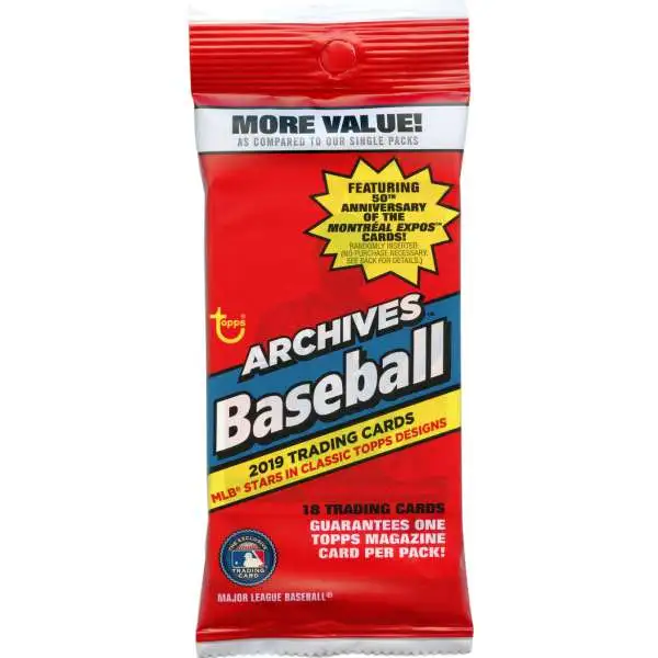 MLB Topps 2019 Archives Baseball Trading Card VALUE Pack [18 Cards]