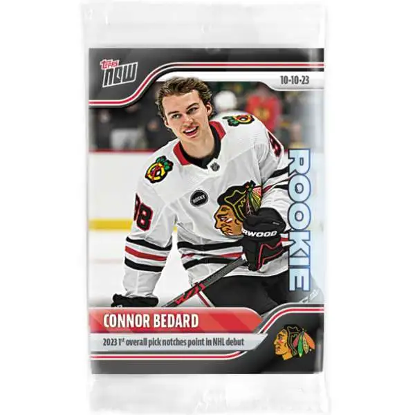 NHL Chicago Blackhawks 2023-24 NOW Hockey Connor Bedard Exclusive Single Sticker Card #1 [Rookie, 1st Overall Pick Notches Point in NHL Debut]