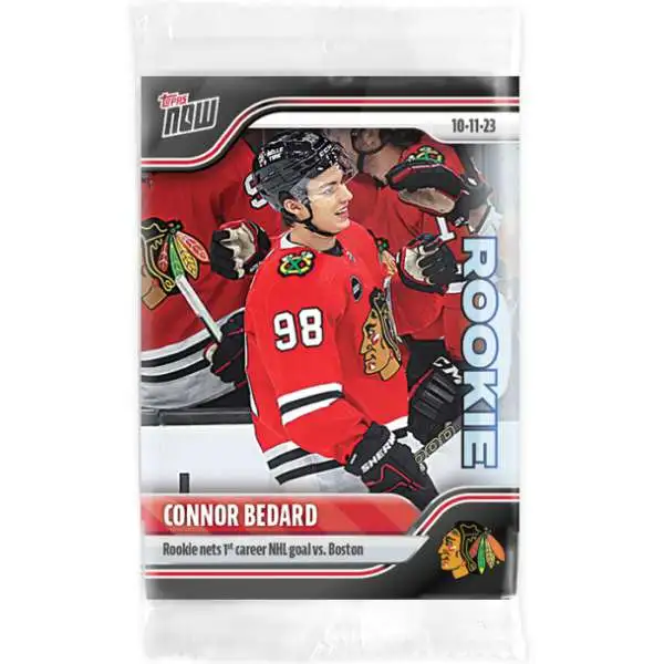 NHL Chicago Blackhawks 2023-24 NOW Hockey Connor Bedard Exclusive Single Sticker Card #5 [Rookie, Nets 1st Career NHL Goal Vs. Boston]