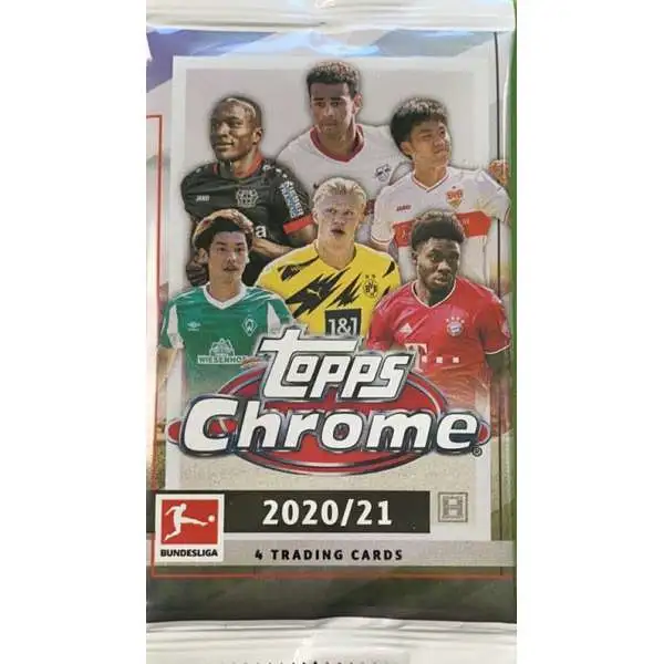 UEFA Topps 2020-21 Chrome Bundesliga Trading Card Hobby Soccer Pack [4 Cards]