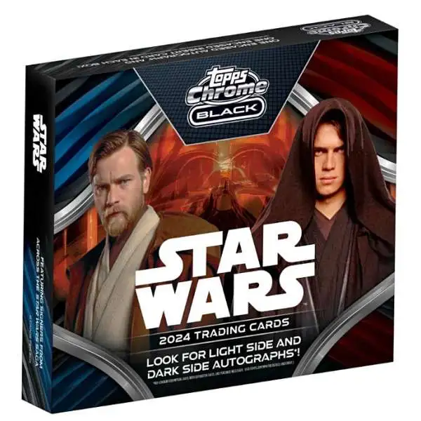 Star Wars Topps 2024 Chrome Black Trading Card HOBBY Box [1 Encased Autograph & 1 Encased Insert]
