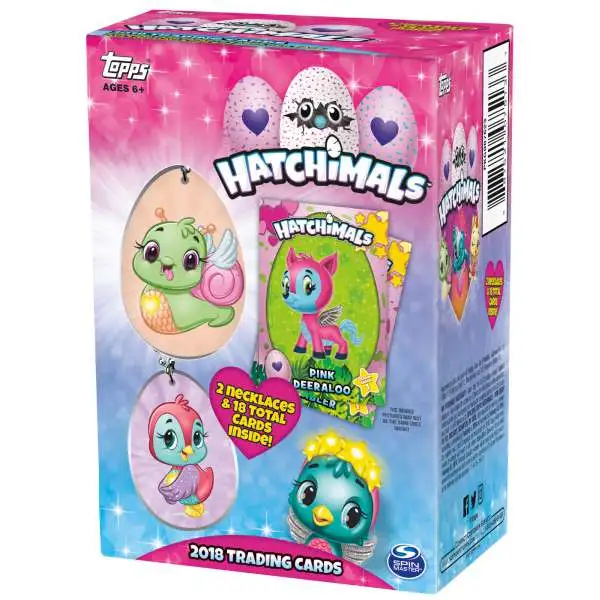 Hatchimals Topps 2018 Trading Card VALUE Box [3 Packs, 2 Necklaces]