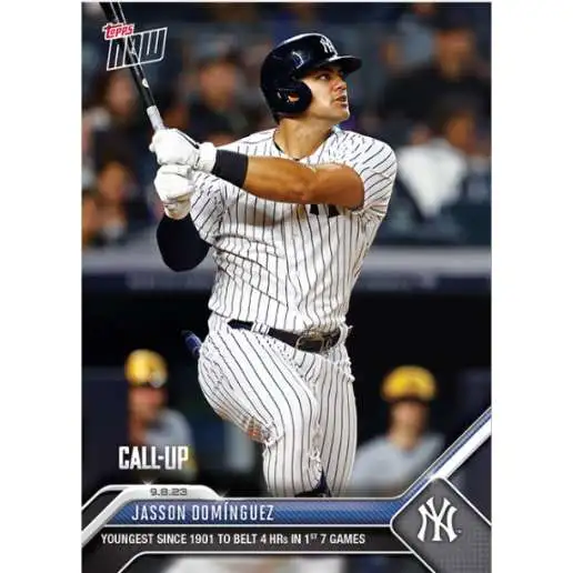 MLB New York Yankees 2023 NOW Baseball Jasson Dominguez Exclusive #834 [Rookie Card, Youngest Since 1901 to Belt 4 HRs in 1st 7 Games]