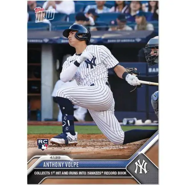 MLB New York Yankees 2023 Topps Now Baseball Anthony Volpe Exclusive #22 [Rookie Card, Collects 1st Hit and Runs Into Yankees Record Book]