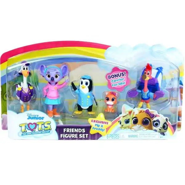 Disney Junior TOTS (Tiny Ones Transport Service) Friends 5-Figure Set [Pip, Freddy, Mia, KC & Captain Beakman]