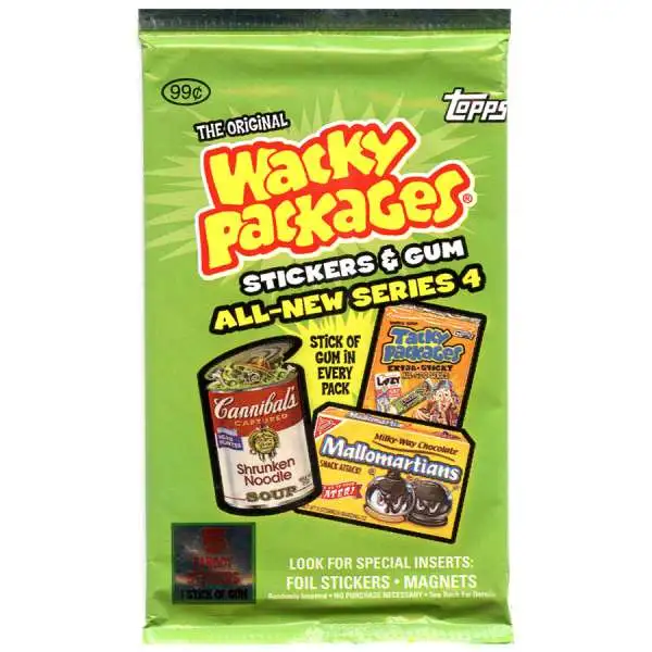 Wacky Packages Topps All-New Series 4 Trading Card Sticker Pack