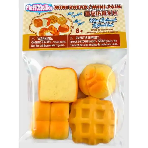 Fluffmellies (Mooshies) Mini Bread Squeezy Toy 4-Pack