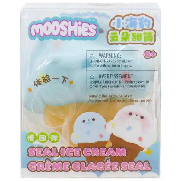 Fluffmellies (Mooshies) Seal Ice Cream BLUE Squeeze Toy