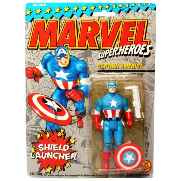 Marvel Super Heroes Captain America Action Figure [with Shield Launcher, 1993]