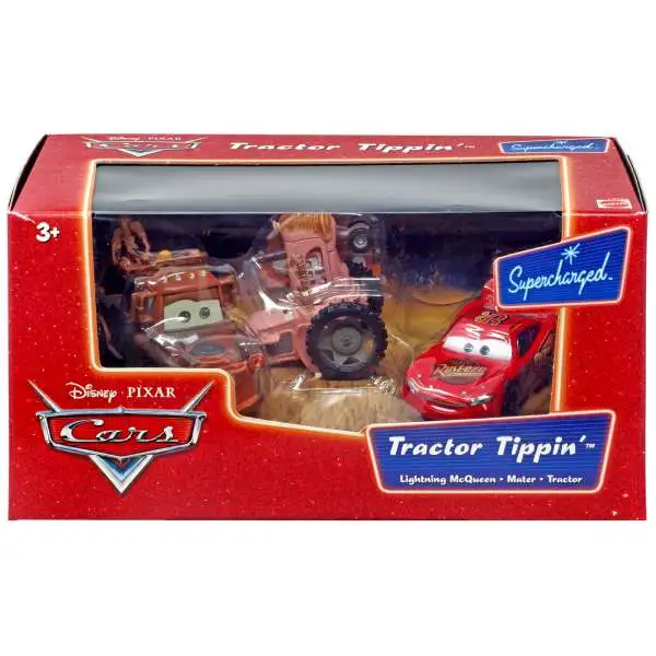 Disney / Pixar Cars Supercharged Tractor Tippin' Diecast Car Set [Damaged Package]