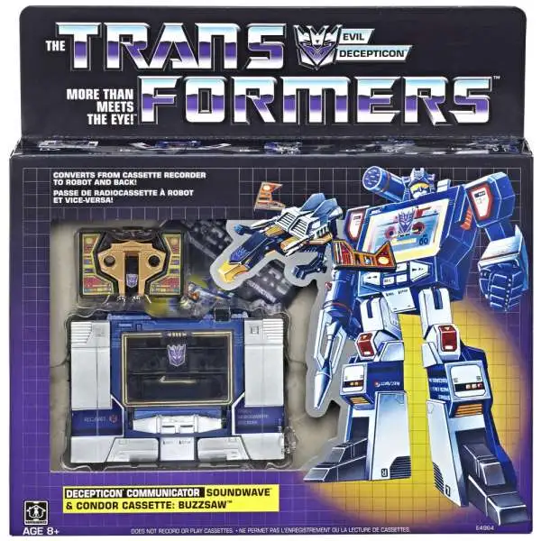 Transformers Gen 1 2019 Reissue Decepticon Communicator Soundwave & Condor Cassette: Buzzsaw Exclusive Action Figure