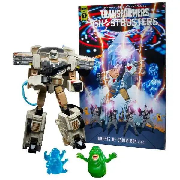 Transformers Ghostbusters Ectotron Ecto-1 Exclusive Action Figure [with Comic, Damaged Package]