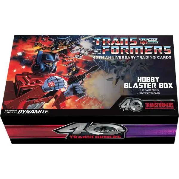 Transformers 40th Anniversary Trading Card HOBBY BLASTER Box [5 Packs & 1 Oversized Card]