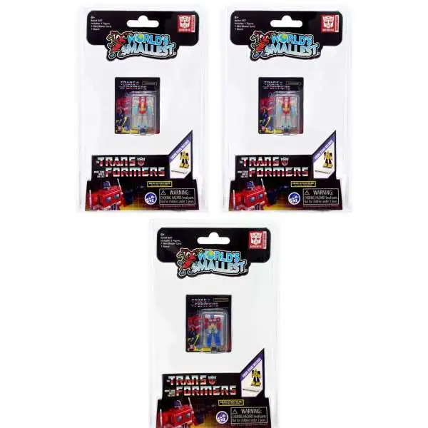 World's Smallest Transformers Optimus Prime, Bumblebee & Starscream 1.25-Inch Set of 3 Micro Figures