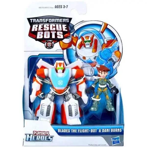 Transformers Playskool Heroes Rescue Bots Blades The Flight-Bot & Dani Burns Action Figure